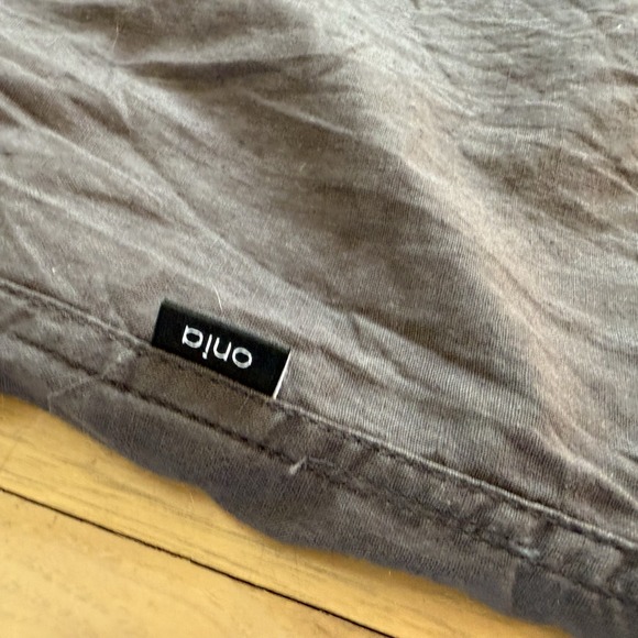 Onia Shirt Mens M Button Pullover Shirt Black Vacation Short Sleeve Linen Blend - Picture 5 of 11